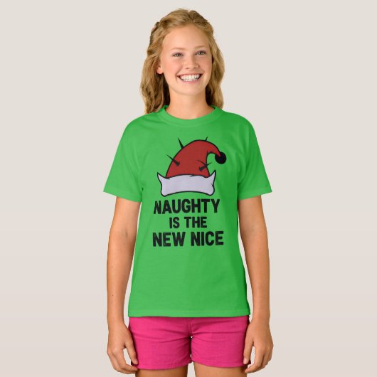 Naughty Is The New Nice, Christmas Rebel Elf T-Shirt (Vorne ganz)