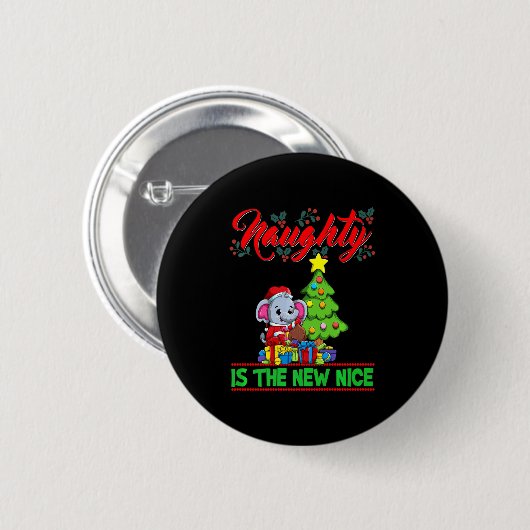 Naughty Is The New Nice Christmas Santa Xmas Premi Button (Vorne & Hinten)