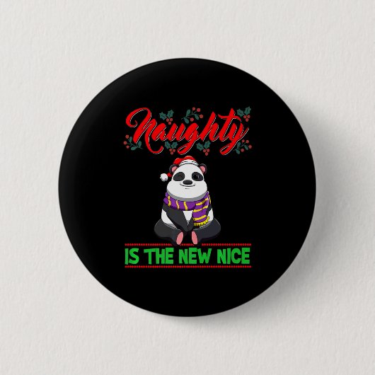 Naughty Is The New Nice Christmas Santa Xmas Premi Button (Vorderseite)