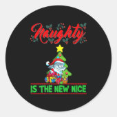 Naughty Is The New Nice Christmas Santa Xmas Premi Runder Aufkleber (Vorderseite)