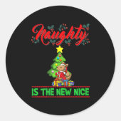 Naughty Is The New Nice Christmas Santa Xmas Premi Runder Aufkleber (Vorderseite)