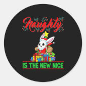 Naughty Is The New Nice Christmas Santa Xmas Premi Runder Aufkleber (Vorderseite)