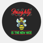 Naughty Is The New Nice Christmas Santa Xmas Premi Runder Aufkleber (Vorderseite)