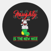 Naughty Is The New Nice Christmas Santa Xmas Premi Runder Aufkleber (Vorderseite)