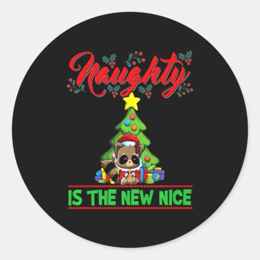 Naughty Is The New Nice Christmas Santa Xmas Premi Runder Aufkleber (Vorderseite)
