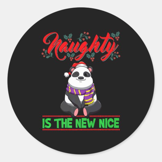 Naughty Is The New Nice Christmas Santa Xmas Premi Runder Aufkleber (Vorderseite)