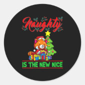 Naughty Is The New Nice Christmas Santa Xmas Premi Runder Aufkleber (Vorderseite)