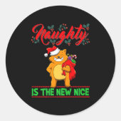 Naughty Is The New Nice Christmas Santa Xmas Premi Runder Aufkleber (Vorderseite)