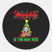 Naughty Is The New Nice Christmas Santa Xmas Premi Runder Aufkleber (Vorderseite)