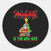 Naughty Is The New Nice Christmas Santa Xmas Premi Runder Aufkleber (Vorderseite)