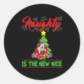 Naughty Is The New Nice Christmas Santa Xmas Premi Runder Aufkleber (Vorderseite)