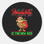Naughty Is The New Nice Christmas Santa Xmas Premi Runder Aufkleber (Vorderseite)