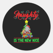 Naughty Is The New Nice Christmas Santa Xmas Premi Runder Aufkleber (Vorderseite)