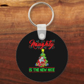 Naughty Is The New Nice Christmas Santa Xmas Premi Schlüsselanhänger (Vorderseite)