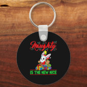 Naughty Is The New Nice Christmas Santa Xmas Premi Schlüsselanhänger (Vorderseite)