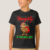 Naughty Is The New Nice Christmas Santa Xmas Premi T-Shirt (Vorderseite)