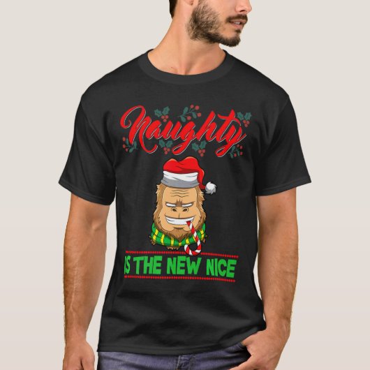 Naughty Is The New Nice Christmas Santa Xmas Premi T-Shirt (Vorderseite)