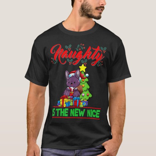 Naughty Is The New Nice Christmas Santa Xmas T Shi T-Shirt (Vorderseite)