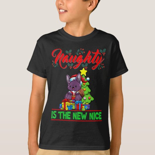 Naughty Is The New Nice Christmas Santa Xmas T Shi T-Shirt (Vorderseite)