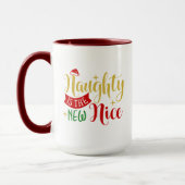 Naughty ist das neue schöne, lustige Weihnachtsges Tasse (Links)