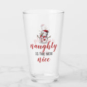 Naughty ist der neue nette Schneemann | Weihnachte Glas (Rückseite)