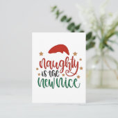 Naughty ist der neue schöne Weihnachtsmann Ankündigungspostkarte (Stehend Vorderseite)