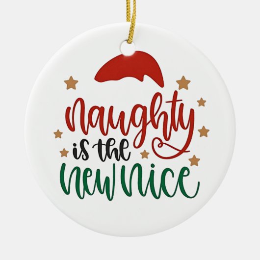 Naughty ist der neue schöne Weihnachtsmann Keramik Ornament (Vorne)