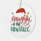 Naughty ist der neue schöne Weihnachtsmann Keramik Ornament (Links)