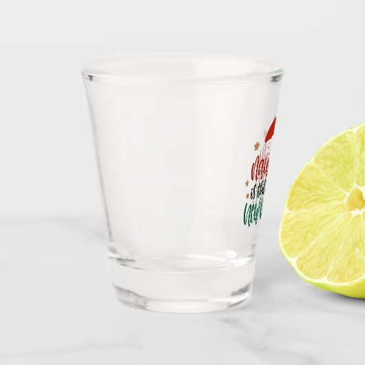 Naughty ist der neue schöne Weihnachtsmann Schnapsglas (Links)