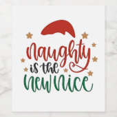 Naughty ist der neue schöne Weihnachtsmann Weinetikett (Einzelnes Label)
