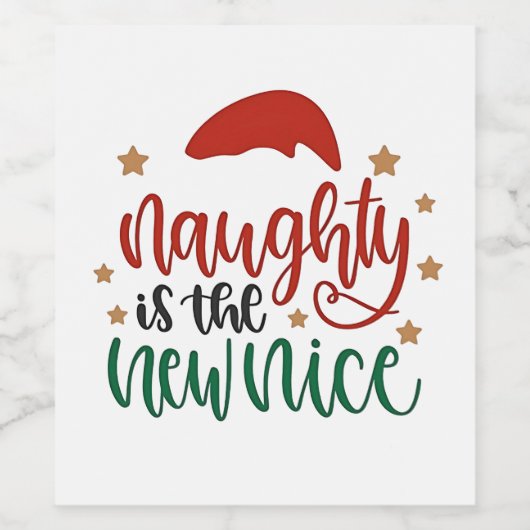 Naughty ist der neue schöne Weihnachtsmann Weinetikett (Einzelnes Label)