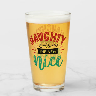 Naughty ist New Nice   Funny Christmas Holiday Glas