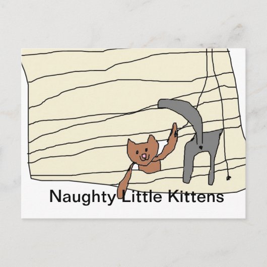 Naughty Kittens Postcard Postkarte (Vorderseite)