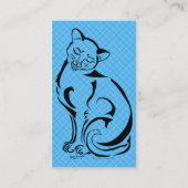 Naughty Kitty Blue Business Card Visitenkarte (Rückseite)
