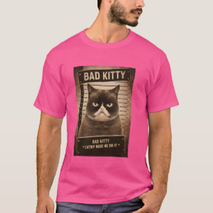 Naughty Kitty Jail Foto Catnip ließ mich es tun T-Shirt