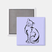 Naughty Kitty (no text) Square Magnet (Vorderseite/Rückseite)