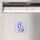 Naughty Kitty (no text) Square Magnet (In Situ (Geschirrspüler))