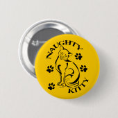 Naughty Kitty Round Button (Vorne & Hinten)