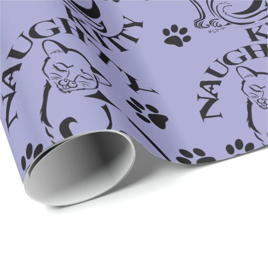 Naughty Kitty Wrapping Paper Geschenkpapier (Rolleneckpunkt)