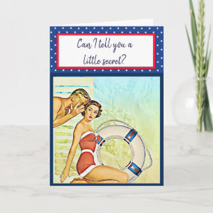 Naughty Kokett Retro Beach Karte