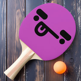 Naughty Konfuse Face Lila Ping Pong Paddle Tischtennis Schläger