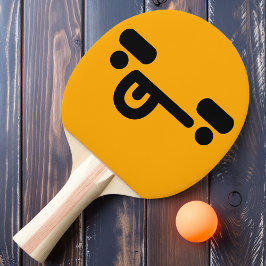 Naughty Konfuse Face Orange Ping Pong Paddle Tischtennis Schläger