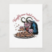 Naughty Krampus Weihnachtsdesign Postkarte (Vorderseite)