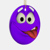 Naughty Lila Emoticon Keramikornament (Rechts)