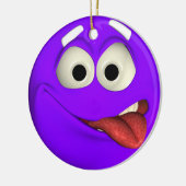 Naughty Lila Emoticon Keramikornament (Links)