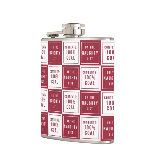 Naughty List 100% Kohle | Roter und weißer Urlaub Flachmann (Links)