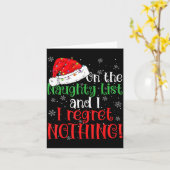 Naughty List And I Regret Nothing Christmas Karte (Gelbe Blume)