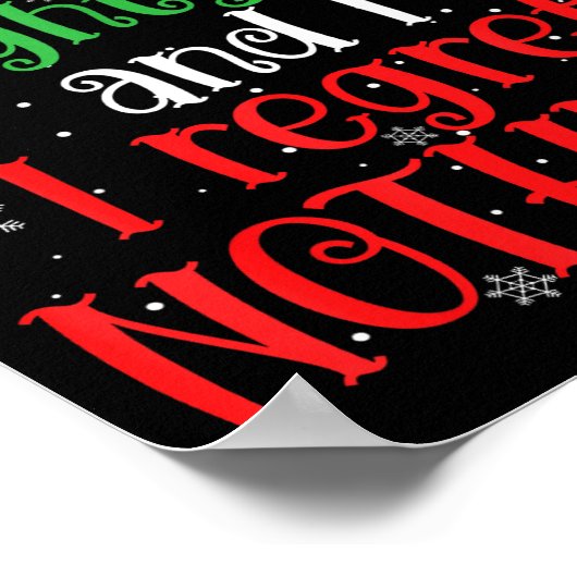 Naughty List And I Regret Nothing Christmas Poster (Ecke)