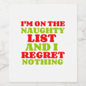 NAUGHTY LIST BEDEUTET NICHTS WEINETIKETT (Einzelnes Label)