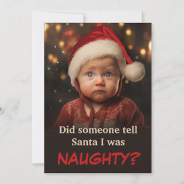 Naughty List Boy Christmas Photo Feiertagskarte